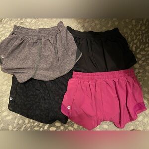 All 4!!!! Lululemon hotty hot shorts 2.5 size 6 for $80